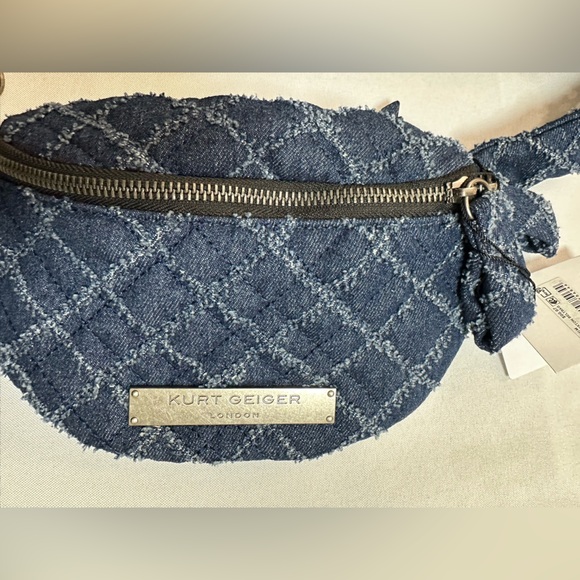 NWT Kurt Geiger Small Brixton Denim Quilt Belt Bag - Picture 14 of 14